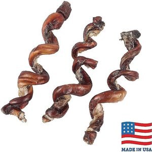 Bones & Chews Made in USA Smoked Curly Bully Stick 6-9" Dog Chew Treat, 6 count