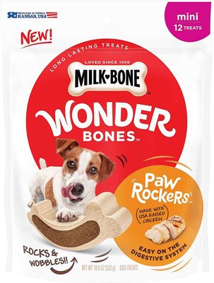 Milk-Bone Wonder Bones Paw Rockers Mini Chicken Flavored Dog Treats, slide 1 of 1