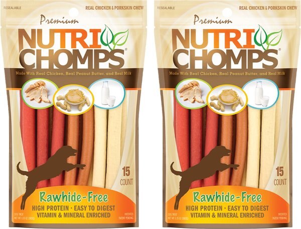 Nutri Chomps Assorted Flavor Mini Stick Dog Treats, 30 count slide 1 of 2