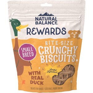 Natural Balance L.I.T. Limited Ingredient Grain-Free Treats Potato & Duck Formula Dog Treats, Small Breed, 8-oz bag, bundle of 2