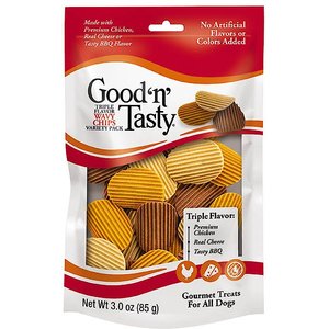 Good 'n' Tasty Triple Flavor Wavy Chips Variety Pack Dog Treats, 10-oz bag