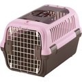 Richell Double Door Dog & Cat Carrier, Soft Pink & Brown, Medium