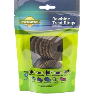 Busy Buddy Natural Rawhide Rings Dog Treats, Size B, bundle of 2