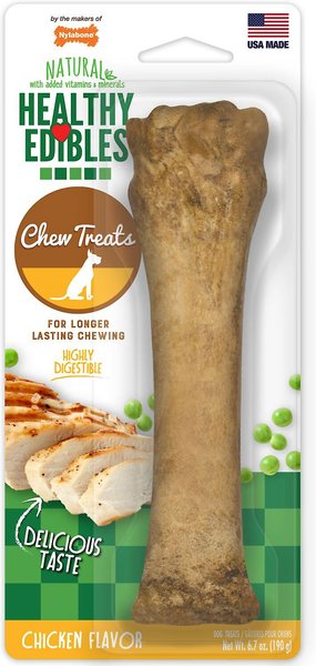 Nylabone Healthy Edibles Longer Lasting Chicken Flavor Dog Bone Treat, X-Large, bundle of 2 slide 1 of 11