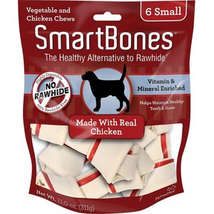 SmartBones Small Chicken Chew Bones Dog Treats, 6 pack, bundle of 6