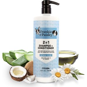 Frankie & Paisley 2-in-1 Oatmeal & Aloe Dog Shampoo + Conditioner, 32-oz bottle