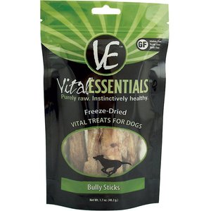 Vital Essentials Bully Sticks Freeze-Dried Raw Dog Treats, 1.7-oz bag, bundle of 3