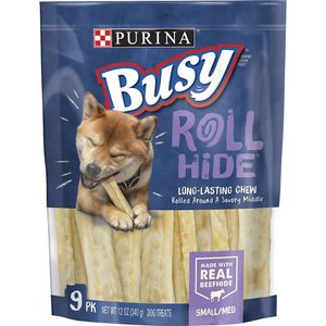 Busy Bone Rollhide Small/Medium Dog Treats, 18 count