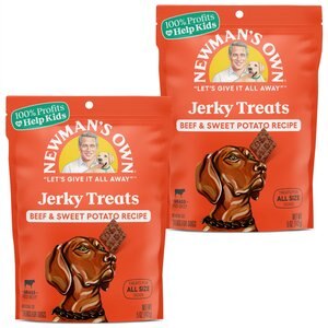 Newman's Own Beef Jerky Beef & Sweet Potato Recipe Dog Treats, 5-oz bag, bundle of 2