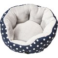 Cosmo Fur Babies Polka Dot Dog Bed, Navy Blue, 16-in