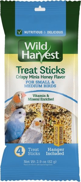 Wild Harvest Crispy Minis Honey Flavor Sticks Bird Treats, 4 count slide 1 of 8
