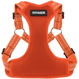 Best Pet Supplies Voyager Fully Adjustable Step-in Mesh Dog Harness, Orange, X-Small