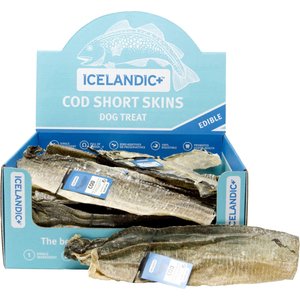 Icelandic+ Cod Short Skin Strips Fish Dog Treat, 2 count
