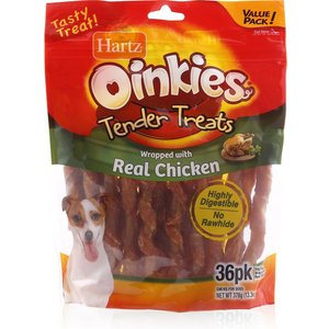 Hartz Oinkies Tender Treats Real Chicken Dog Treats, 72 count