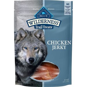 Blue Buffalo Wilderness Trail Treats Chicken Jerky Grain-Free Dog Treats, 3.25-oz bag, bundle of 2