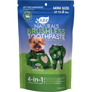 Ark Naturals Brushless Toothpaste Mini Gluten-Free Dental Dog Treats, 4-oz bag, bundle of 2
