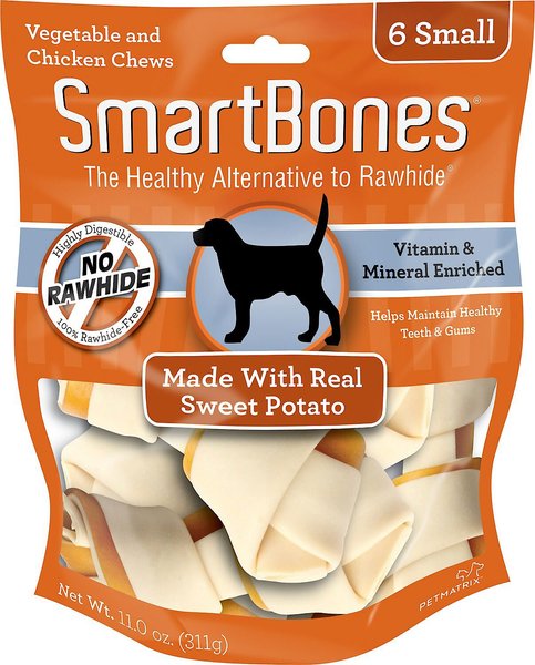SmartBones Small Sweet Potato Chews Dog Treats, 6 pack, bundle of 3 slide 1 of 6
