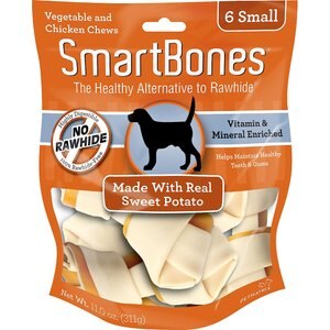 SmartBones Small Sweet Potato Chews Dog Treats, 6 pack, bundle of 3