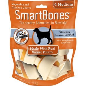 SmartBones Medium Sweet Potato Chews Dog Treats, 4 pack, bundle of 2