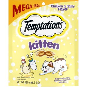 Temptations Chicken & Dairy Flavor Kitten Treats, 6.3-oz pouch