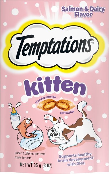 Temptations Salmon & Dairy Flavor Kitten Treats, 3-oz pouch slide 1 of 9
