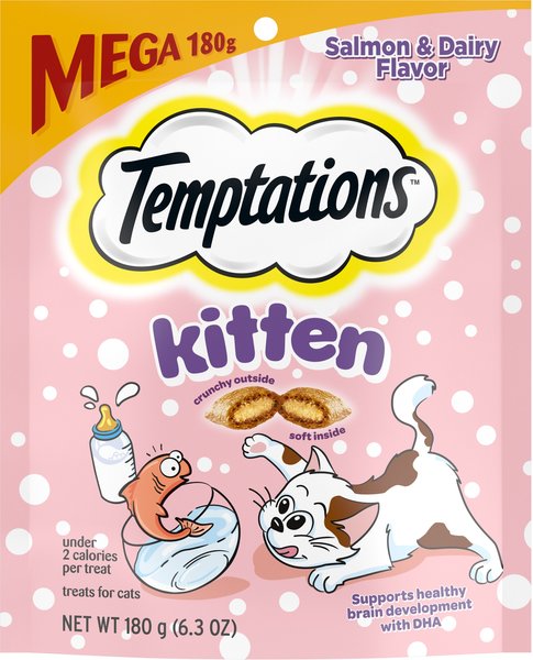 Temptations Salmon & Dairy Flavor Kitten Treats, 6.3-oz pouch slide 1 of 9