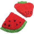 A&E Cage Company Strawberry & Watermelon Slice Loofah Small Pet Toy