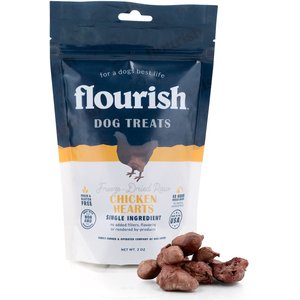 Flourish Chicken Hearts Freeze-Dried Dog Treats, 2-oz bag