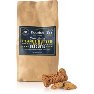 Flourish Peanut Butter Banana Biscuit Dog Treats, 1-lb bag