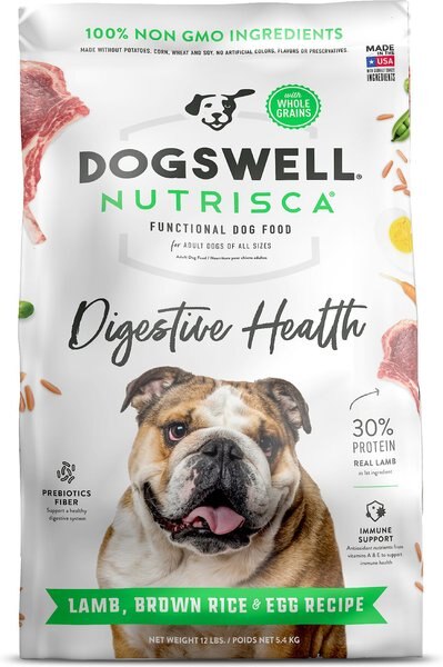 Dogswell Digestive Health Lamb, Brown Rice & Egg Recipe Dry Dog Food, 12-lb bag slide 1 of 6