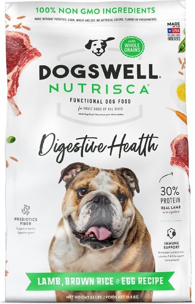 Dogswell Digestive Health Lamb, Brown Rice & Egg Recipe Dry Dog Food, 24-lb bag slide 1 of 6
