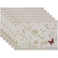 Design Imports Botanical Butterfly Embroidered Placemat Set, 6 count