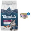 Blue Buffalo Indoor Hairball Control Chicken & Brown Rice Recipe Dry Food + Freedom Indoor Mature Chicken Recipe Canned Cat Food