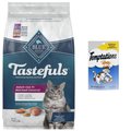 Blue Buffalo Indoor Chicken & Brown Rice Recipe Dry Food + Temptations Hairball Control Chicken Flavor Cat Treats