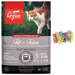 ORIJEN Fit & Trim Grain-Free Dry Food + Frisco Colorful Springs Cat Toy