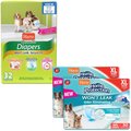 Hartz Home Protection Mountain Fresh Scent Odor Eliminating Dog Pads, X-Large + Disposable Male & Female Diapers
