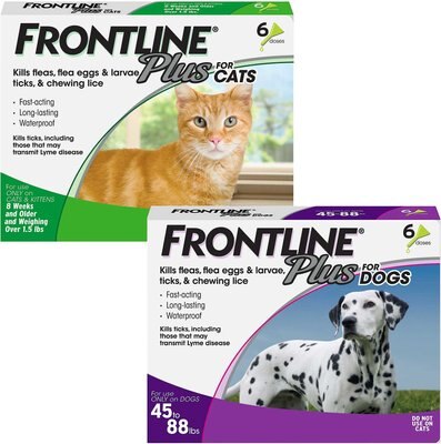 Frontline Plus Large Dog Flea & Tick Spot Treatment + Spot Treatment for Cats, slide 1 of 1