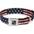 Buckle-Down Americana Rustic Stars & Stripes Dog Collar, Large