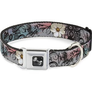 Buckle-Down Flowers Dog Collar, Wide-Large