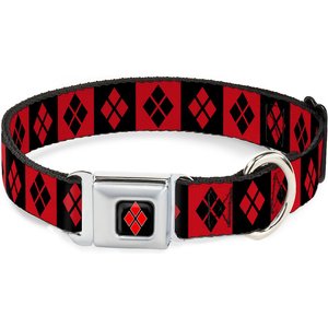 Buckle-Down Harley Quinn Diamond Dog Collar, Wide-Medium