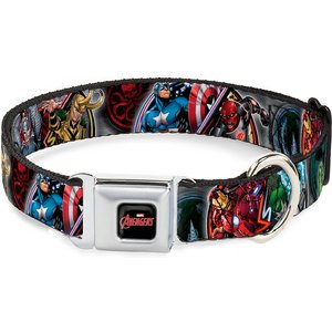 Buckle-Down Marvel Avengers Hero/Villain Poses Dog Collar, Small