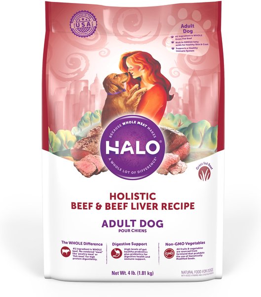 Halo Holistic Beef & Beef Liver Recipe Dry Dog Food, 4-lb bag slide 1 of 8