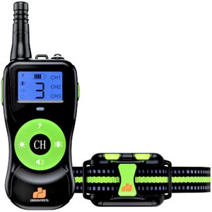 GROOVYPETS One-Dog Kit 800 Yard Waterproof Long-Life Rechargeable Remote Dog Training Shock Collar System
