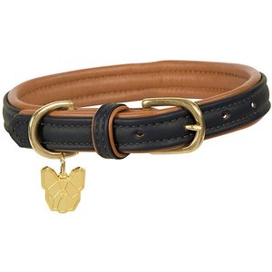 Digby & Fox Padded Leather Dog Collar, Black, Large
