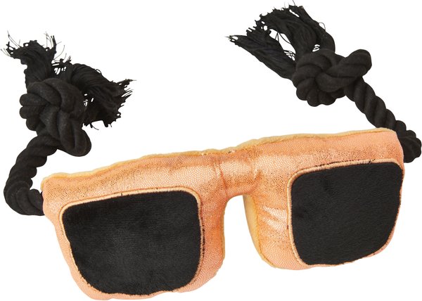 Cosmo Furbabies Sunglasses Plush Dog Toy, Orange, 8-in slide 1 of 3