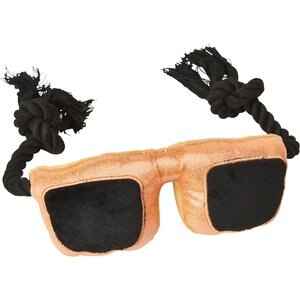 Cosmo Furbabies Sunglasses Plush Dog Toy, Orange, 8-in