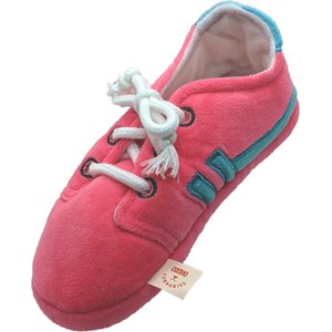 Cosmo Furbabies Sneaker Plush Dog Toy, Pink, 8.5-in