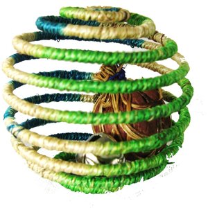 Planet Pleasures Spiral Ball with Catnip & Bell Cat Toy, Large