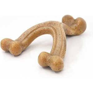 Nylabone Gourmet Style Strong Chew Wishbone Chicken Dog Toy, Brown, Small
