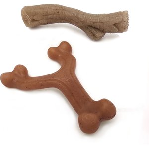 Nylabone Gourmet Style Strong Chew Bundle Bacon & Peanut Butter Dog Toy, Brown, 2 count, Small